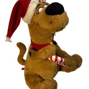 Gemmy Singing Scooby Doo Christmas Plush Holding Candy Cane Toy Tested 7.5"